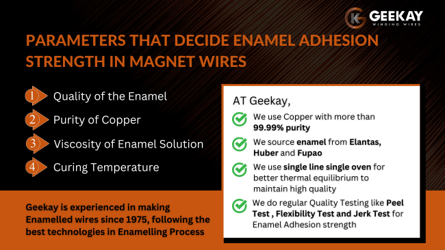 Parameters that can alter the enamel adhesion strength in winding wires