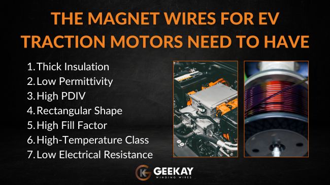 A image that shows the Special Features of Magnet wire for EV Traction motors